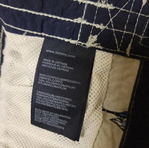 Tommy hilfiger men sharks fish print Blue Tan swim Trunk Swim shorts Size M - Picture 14 of 14